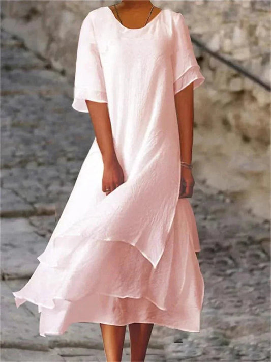 Women's Tiered A-Line Midi Dress