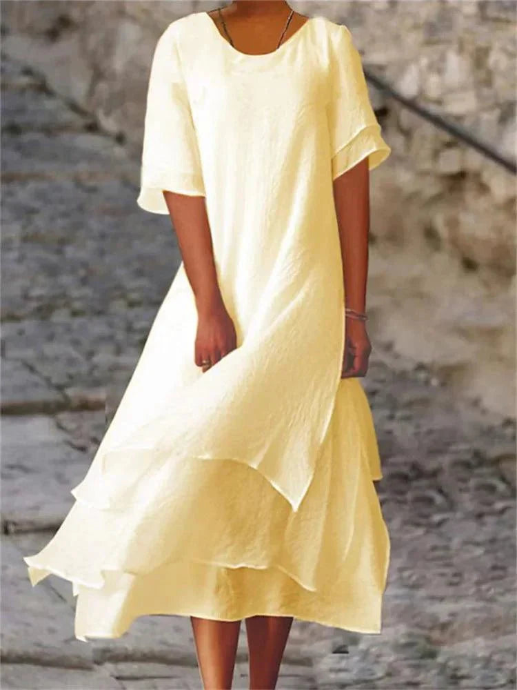 Women's Tiered A-Line Midi Dress