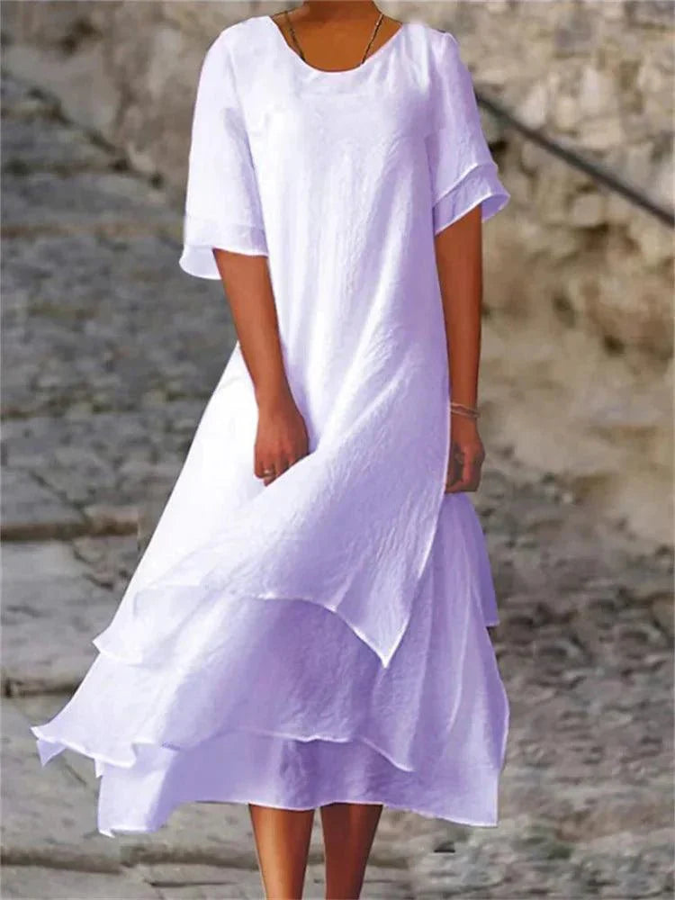 Women's Tiered A-Line Midi Dress
