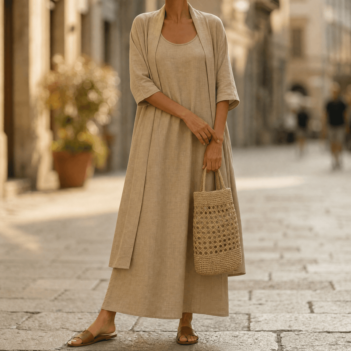 Women's Two-Piece Set with Duster