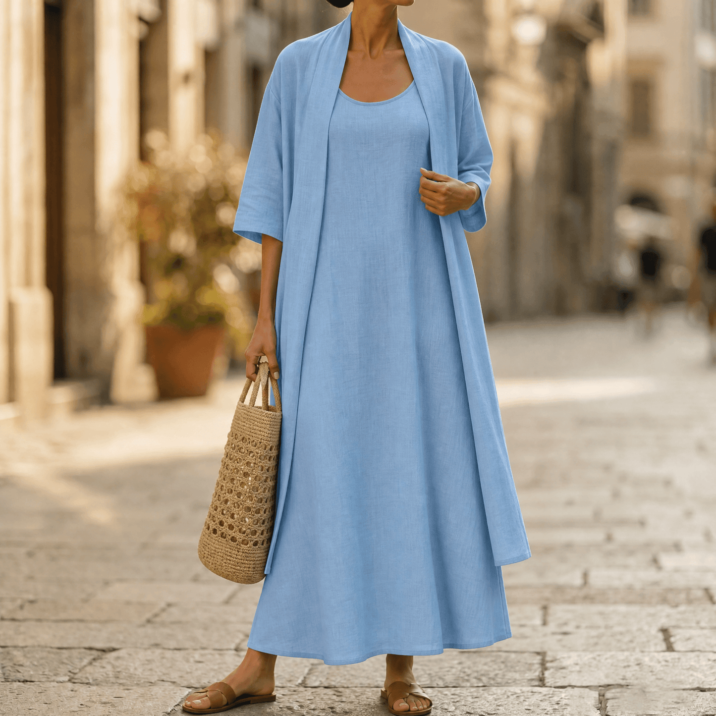 Women's Two-Piece Set with Duster