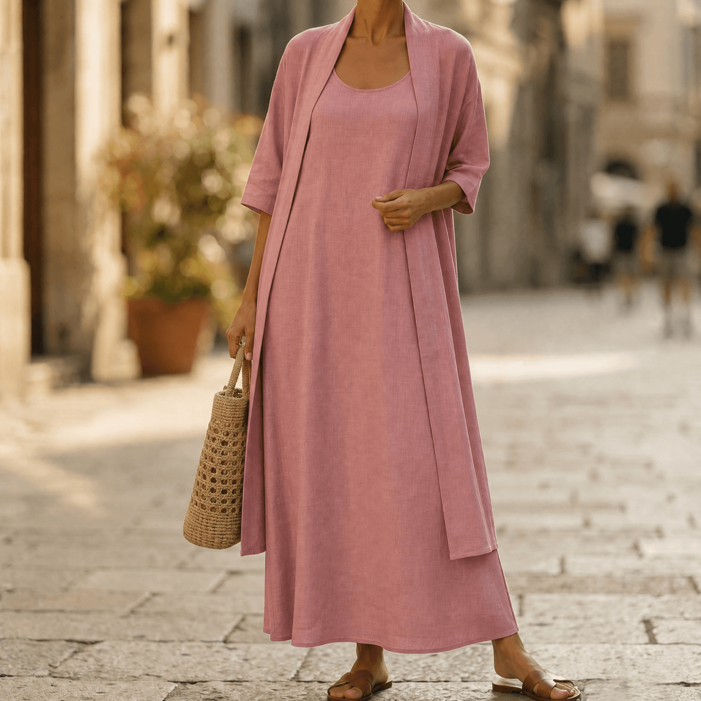 Women's Two-Piece Set with Duster