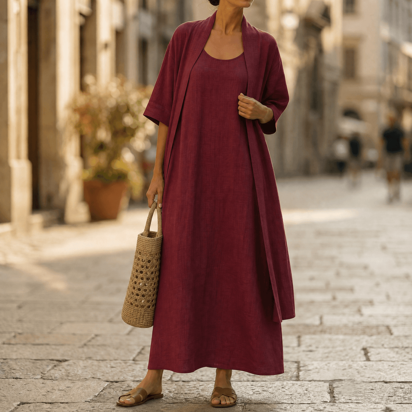 Women's Two-Piece Set with Duster