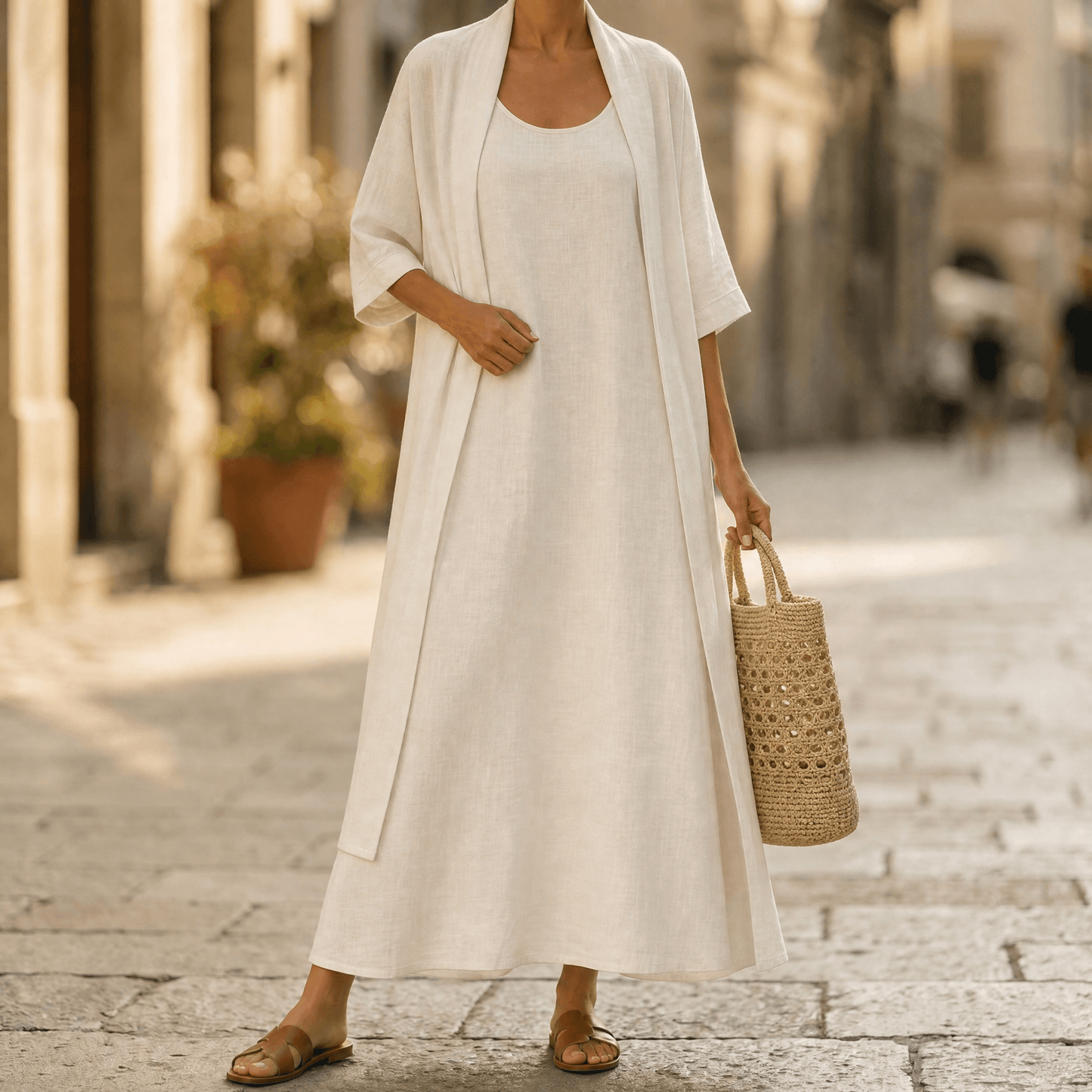 Women's Two-Piece Set with Duster