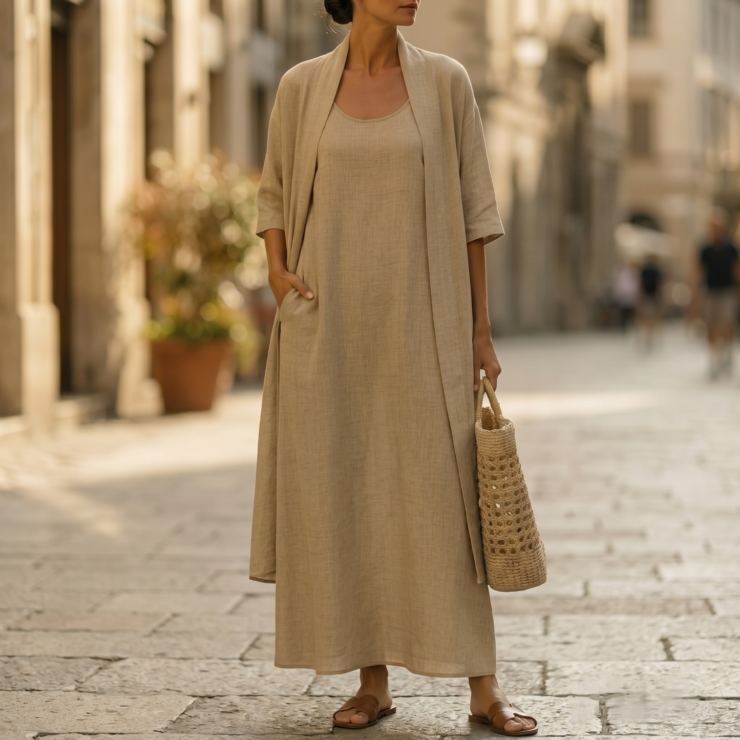 Women's Two-Piece Set with Duster