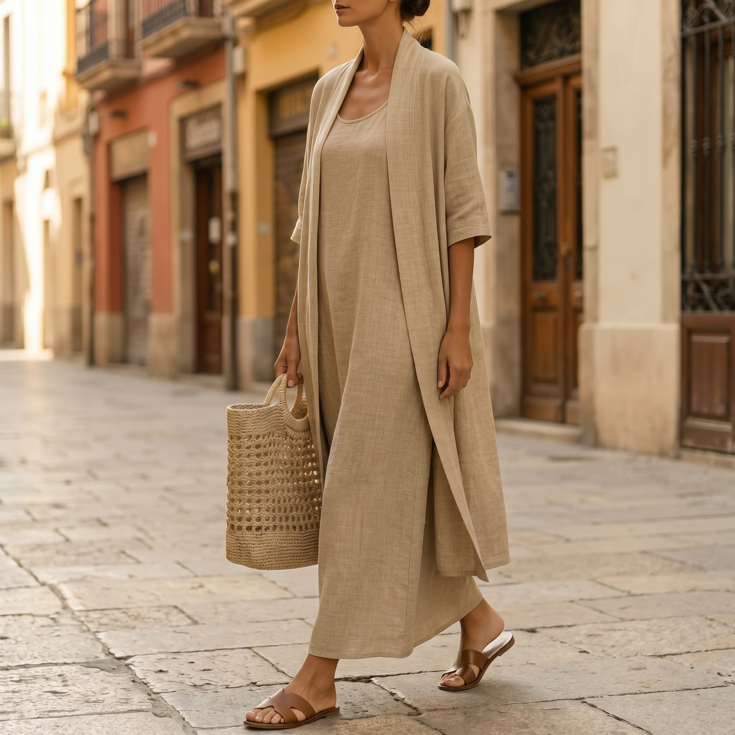 Women's Two-Piece Set with Duster