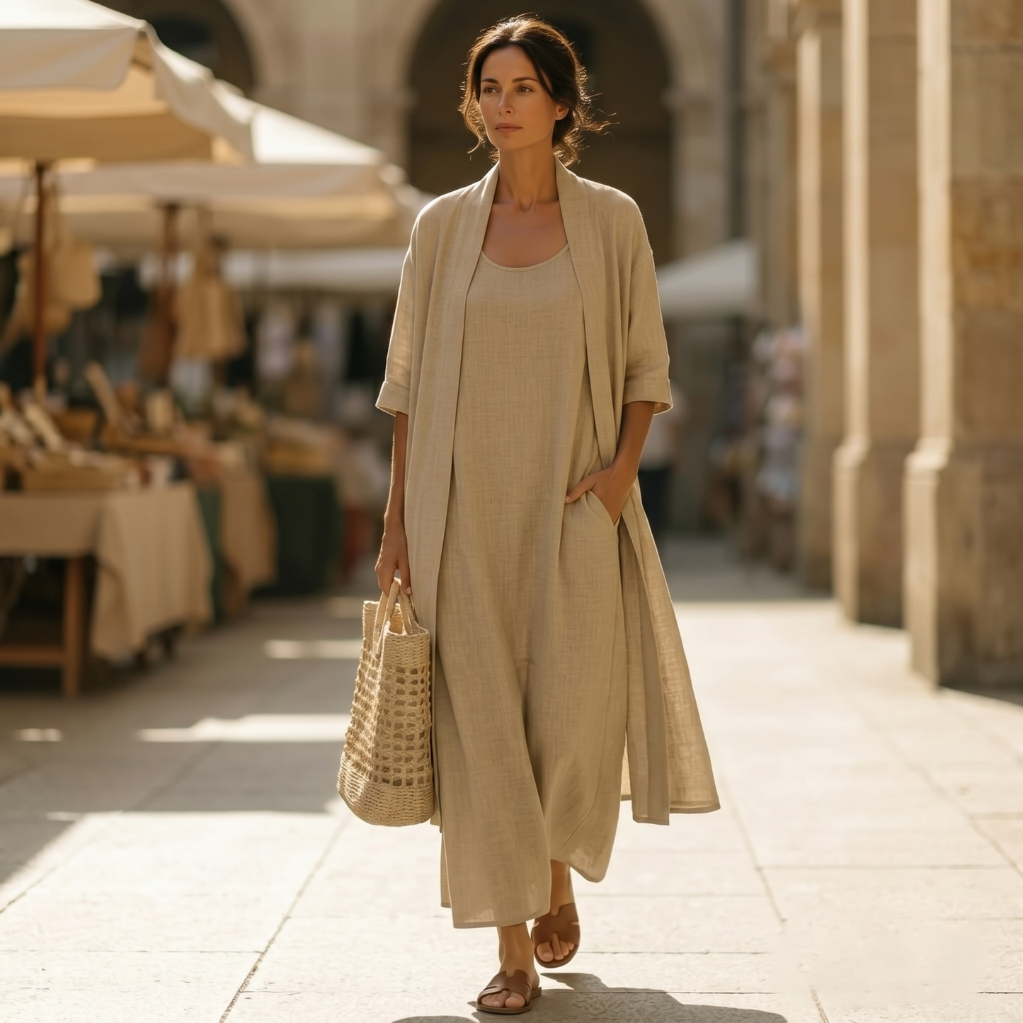 Women's Two-Piece Set with Duster
