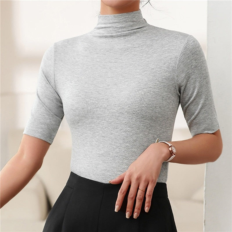Women's Ultra-Thin Seamless Turtleneck - Stylish & Comfortable
