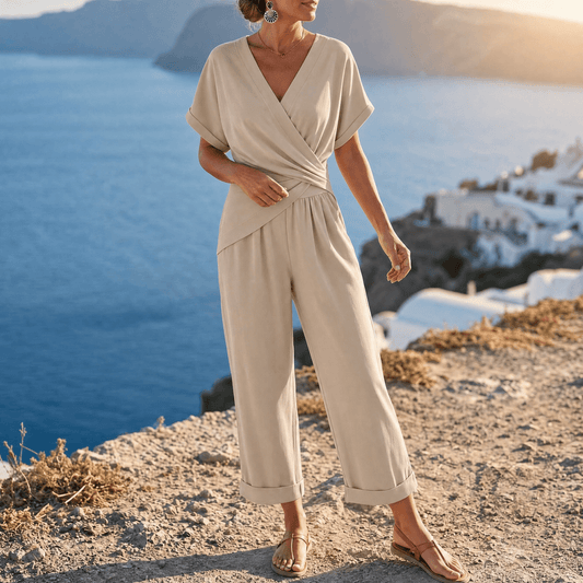 Women's Wrap-Front Two-Piece Set