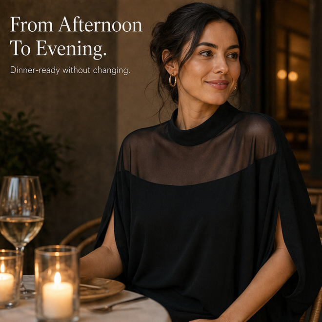 Women's Yoke Batwing Blouse
