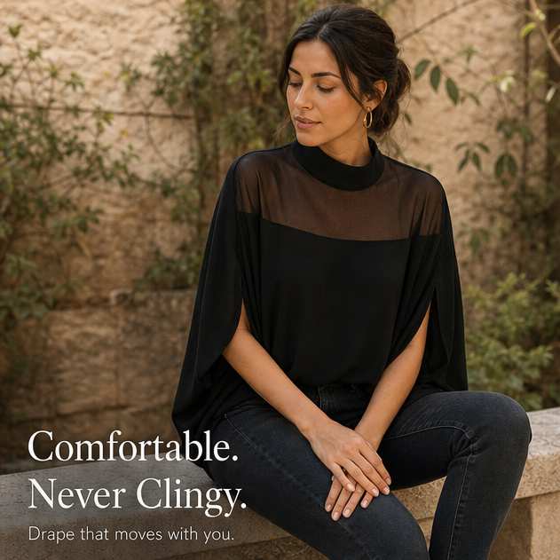 Women's Yoke Batwing Blouse