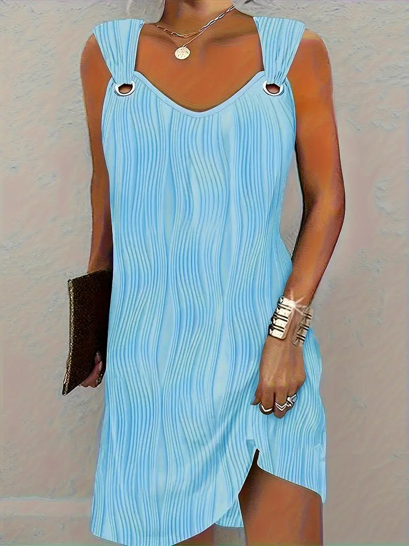 Women V-Neck A-Line Mini Dress