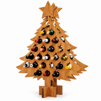 Wooden Advent Calendar with 24 Compartments for Christmas Countdown - Reusable Christmas Decoration