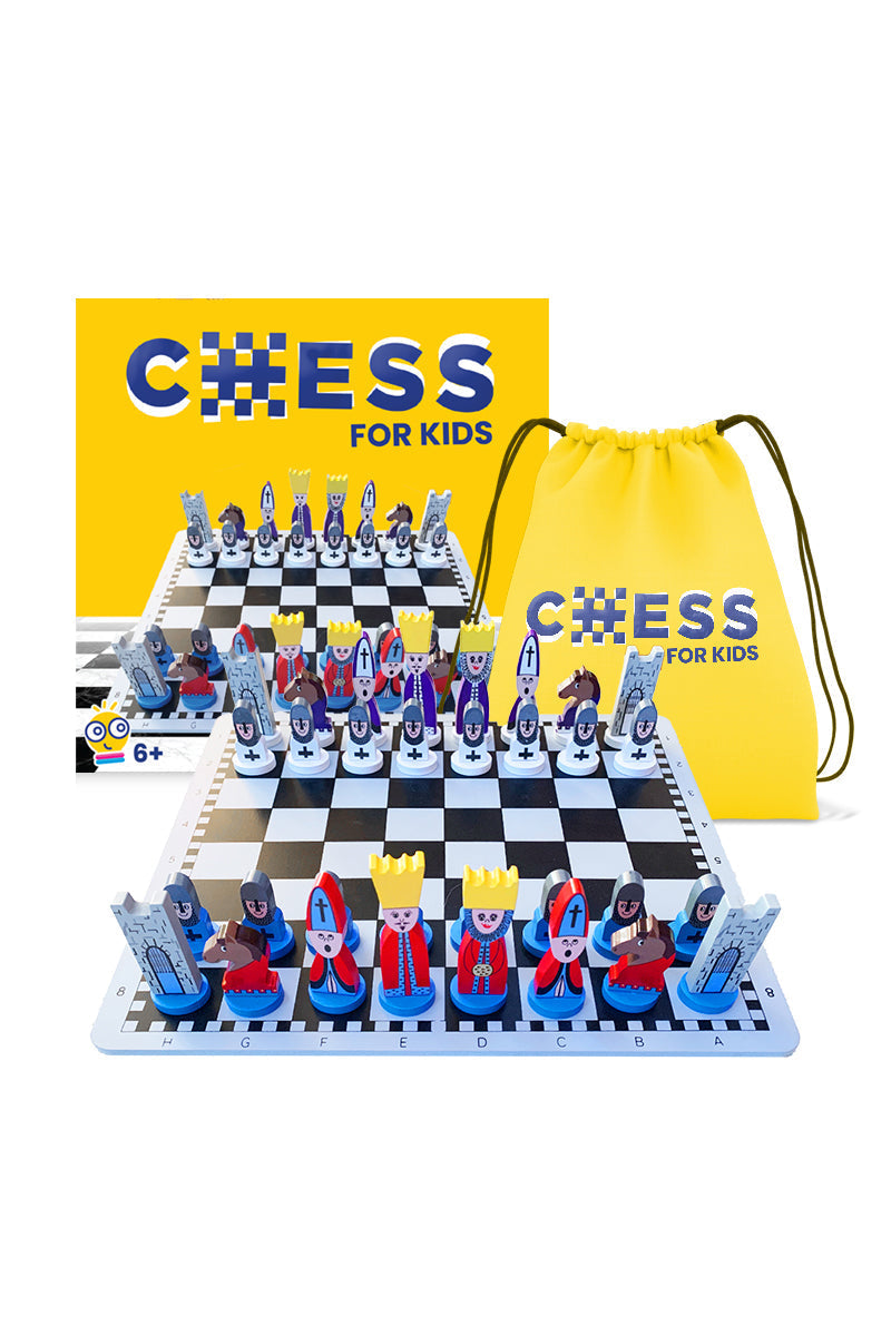 Wooden Chess Set for Kids with Educational Strategic Game