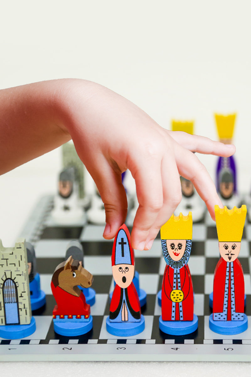 Wooden Chess Set for Kids with Educational Strategic Game