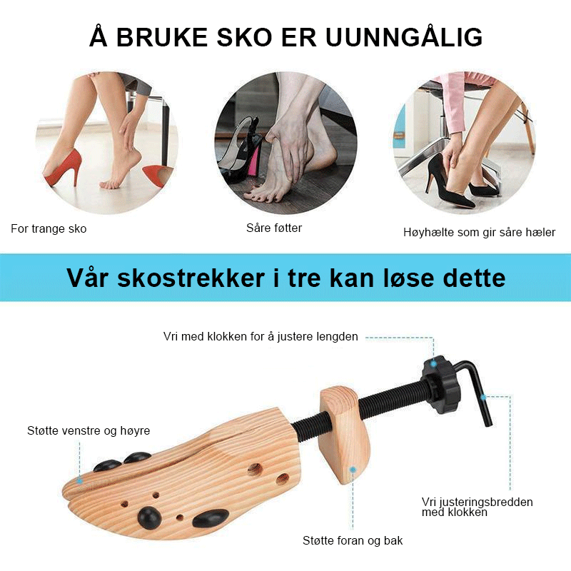 Wooden Shoe Stretcher - Adjustable and Durable for Perfect Fit