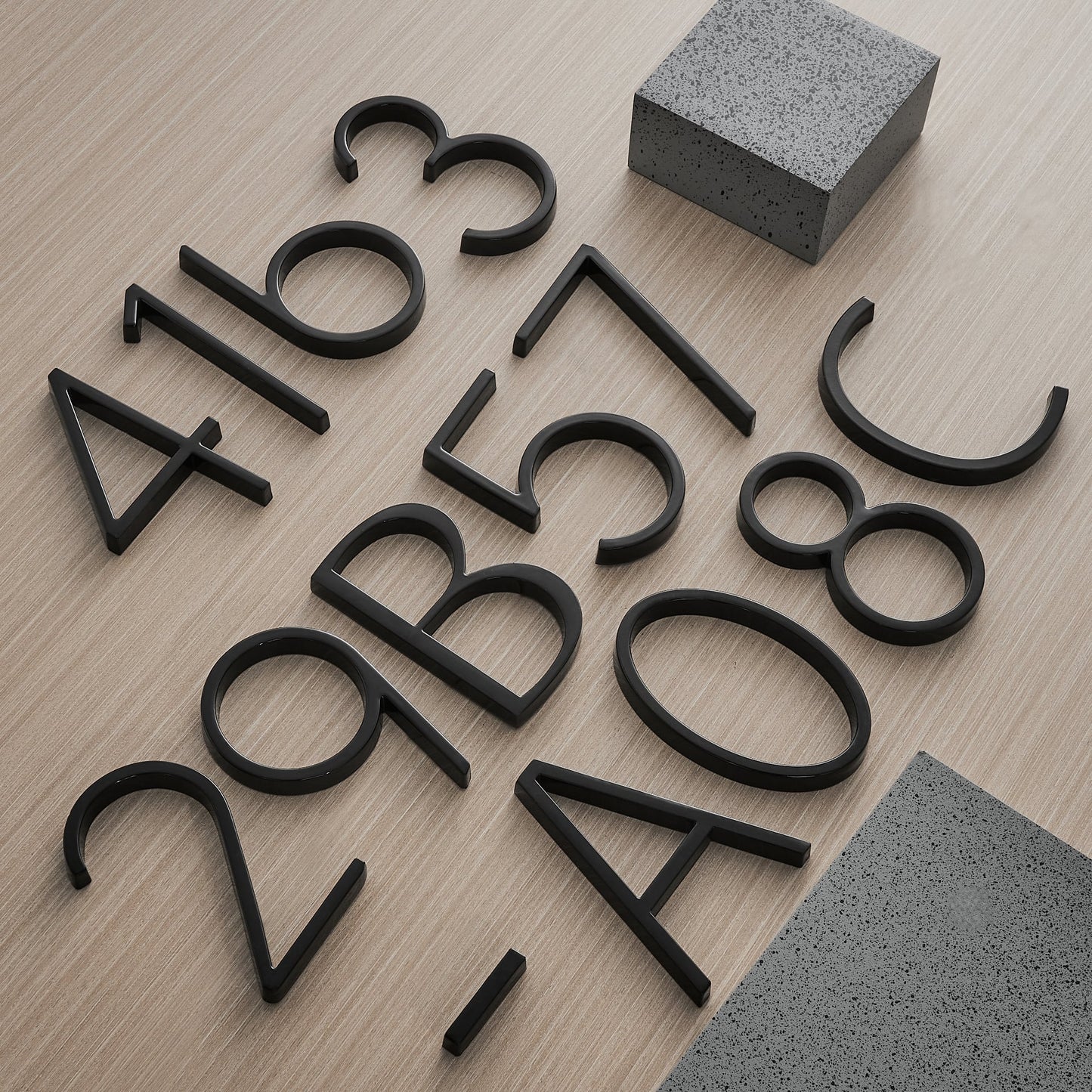 Zinc Alloy Modern Floating House Numbers & Letters - 5 Inch - Outdoor Wall Decor