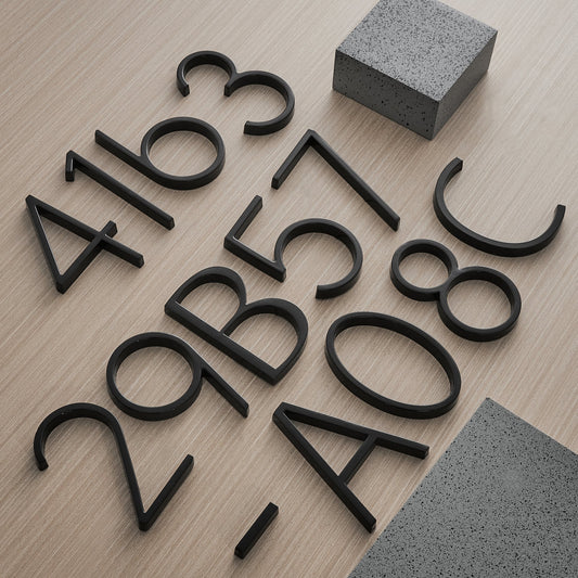Zinc Alloy Modern Floating House Numbers & Letters - 5 Inch - Outdoor Wall Decor