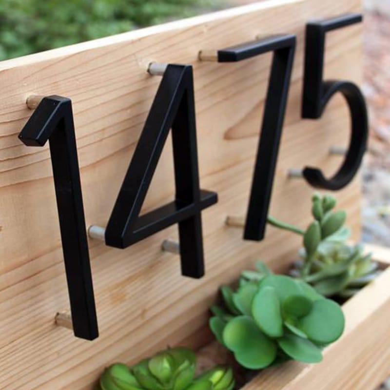 Zinc Alloy Modern Floating House Numbers & Letters - 5 Inch - Outdoor Wall Decor